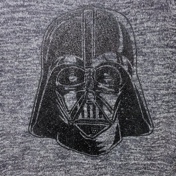 Star Wars Size Medium Darth Vader Gray Glitter Top - Picture 4 of 8